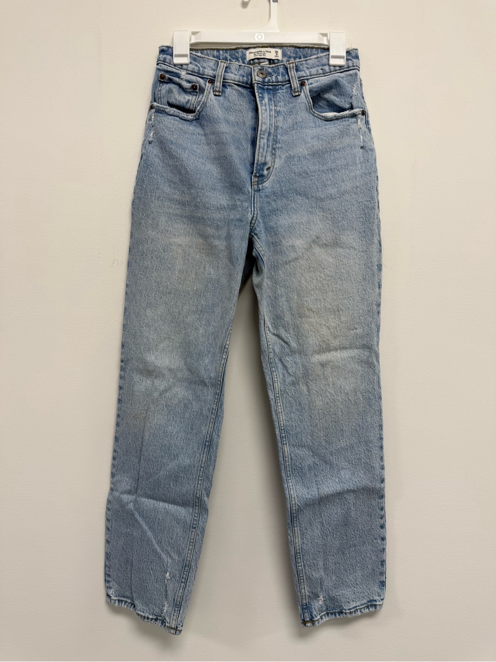 Abercrombie & Fitch Women's '90s Straight Ultra High Rise Jeans - Light Blue